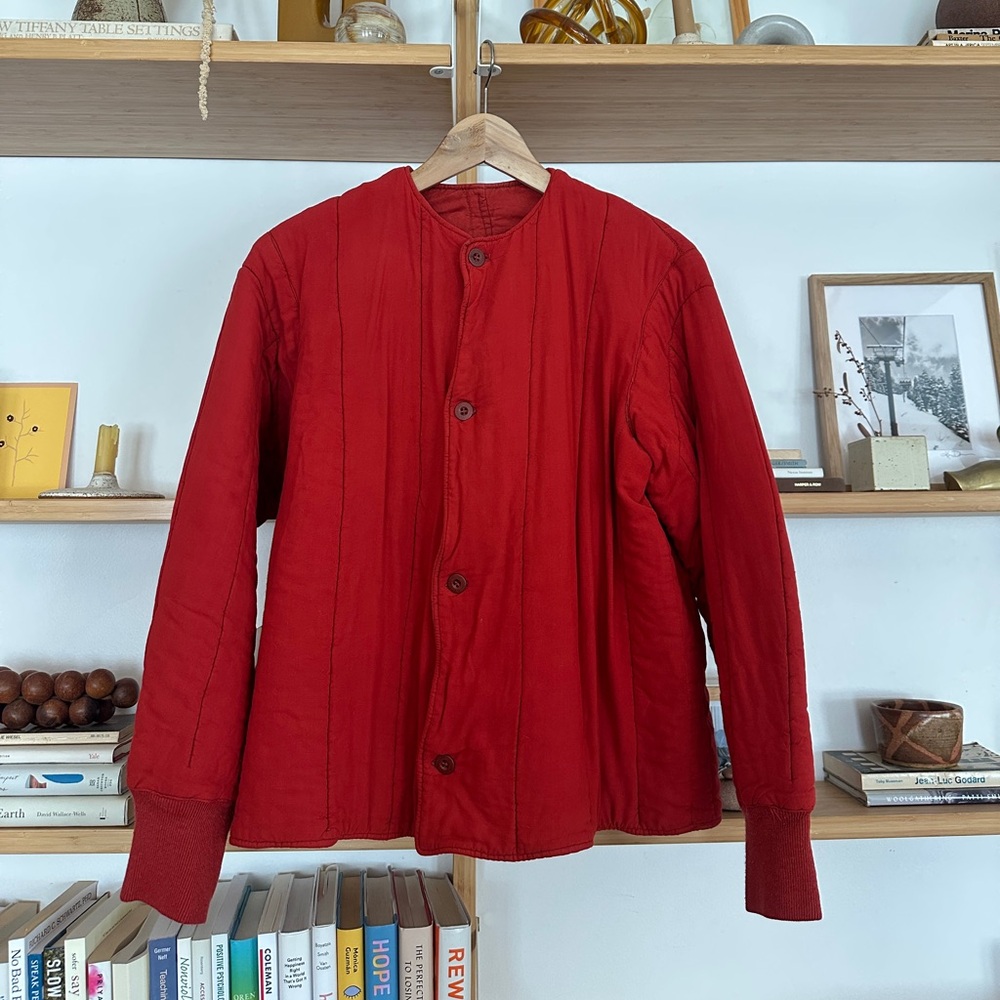 Rawson Vintage Overdye Tomato Red Cotton Quilt Jacket - size medium